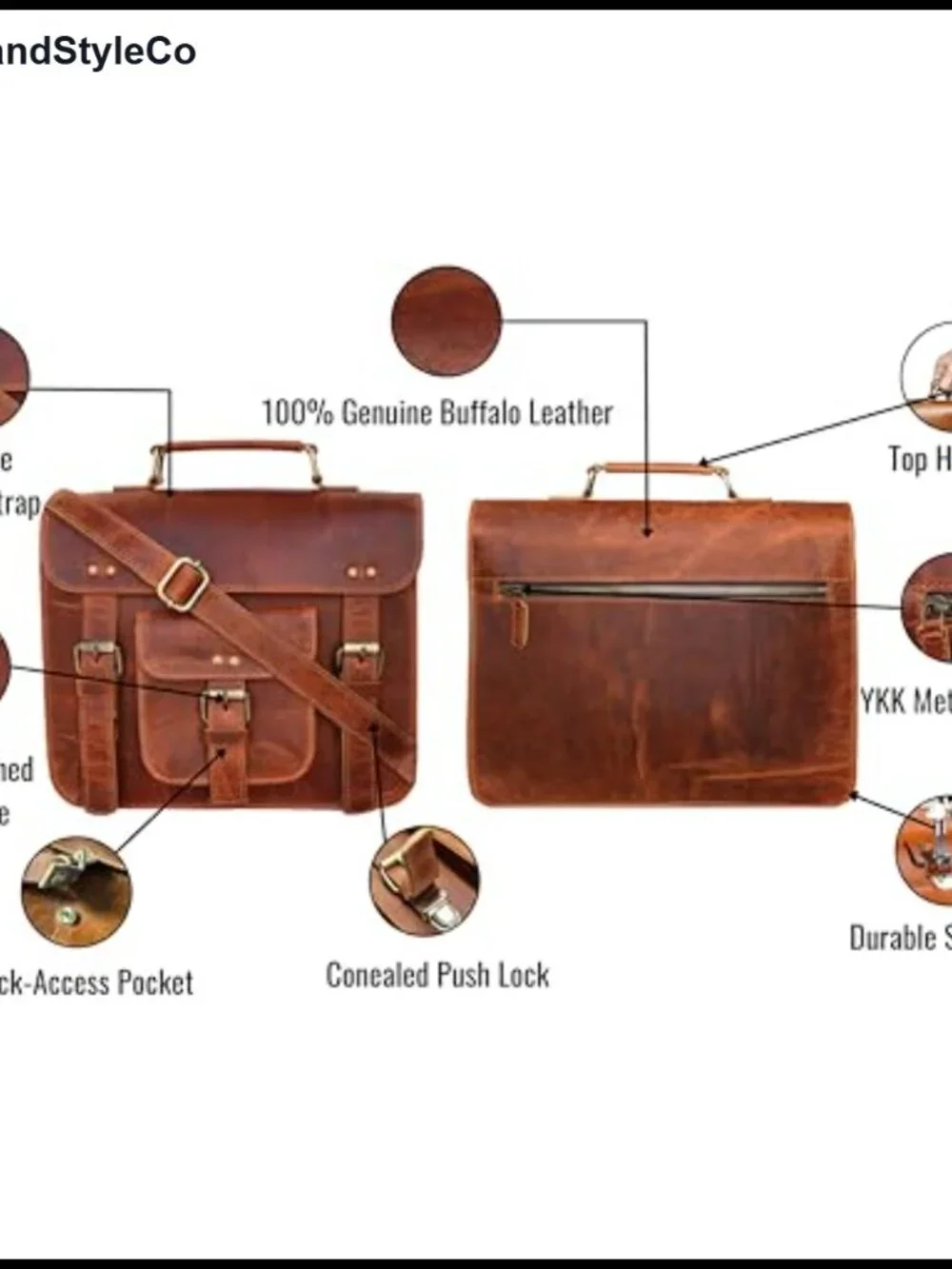 Vintage Leather Messenger Bag for iPad Tablet Crossbody Satchel Shoulder Bag